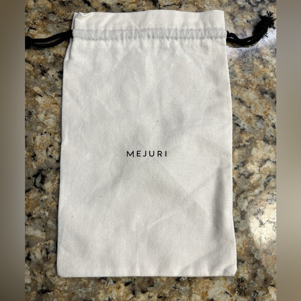Genuine MEJURI White Dust Bag Drawstring Wallet Make Up Jewelry Storage 6”x10”